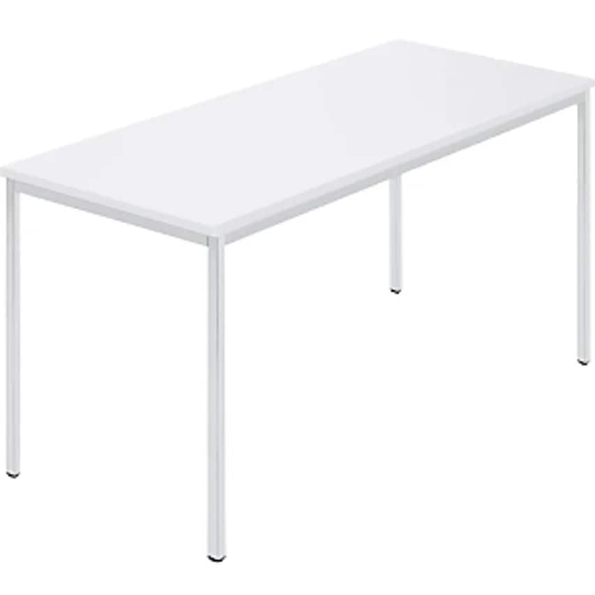SODEMATUB Rectangular Table, Coated Rectangular Tubing, WxD 1400 X 700mm, White/