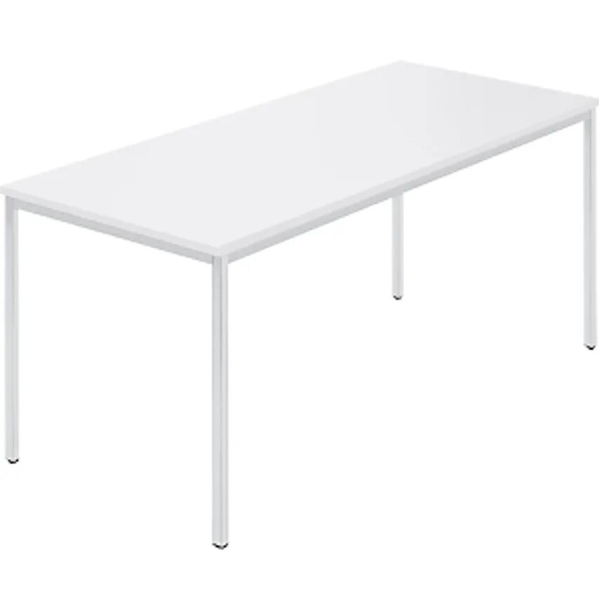 SODEMATUB Rectangular Table, Coated Rectangular Tubing, WxD 1600 X 800mm, White/