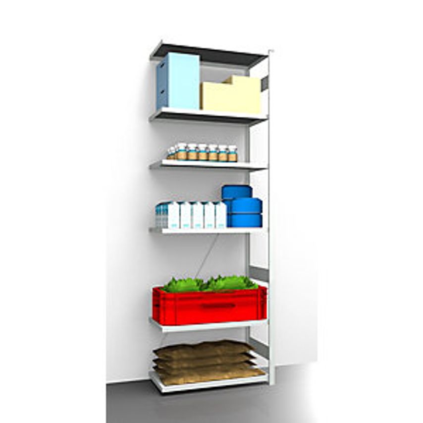 EUROKRAFTpro Hygienic Boltless Shelving Unit - Shelf Unit Height 2700mm - WxD 97