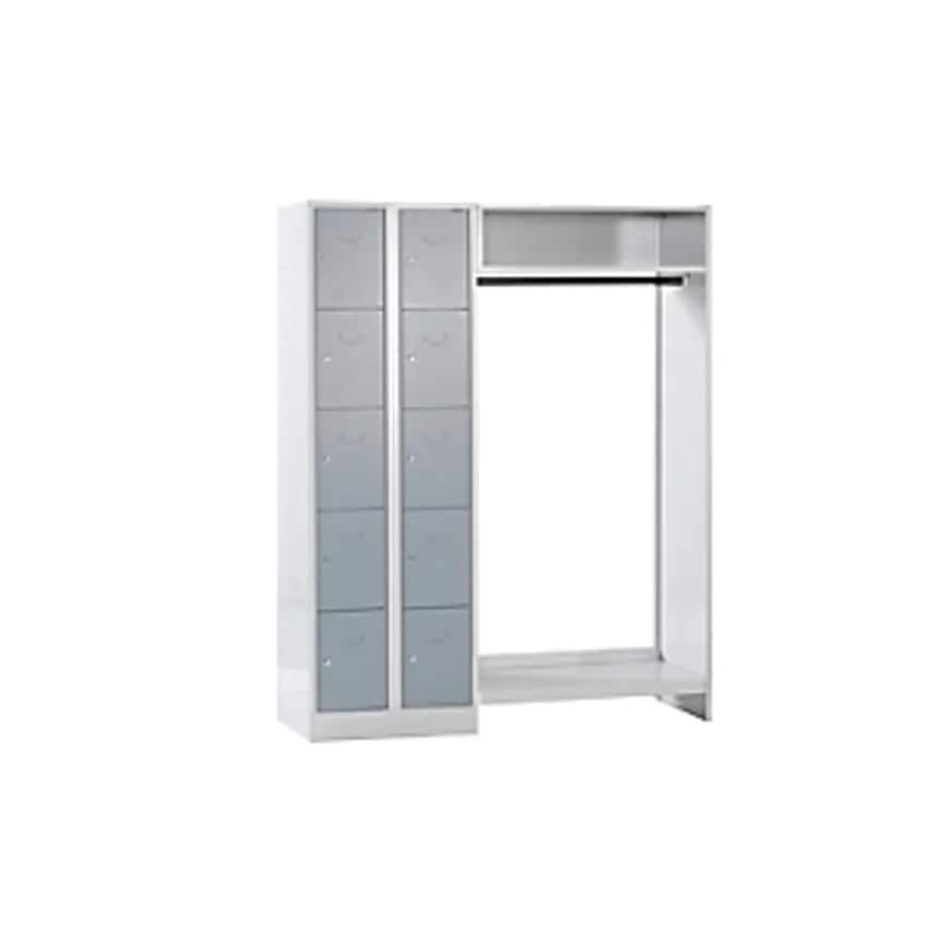 WOLF Cloakroom Locker System - 10 Compartments On Left - Overall Width 1470mm, W