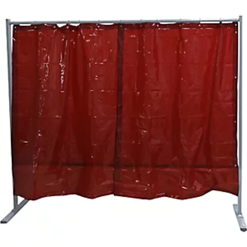 Mobile Welding Protection Screen - Single Unit Design - With Welding Protection Film, Red