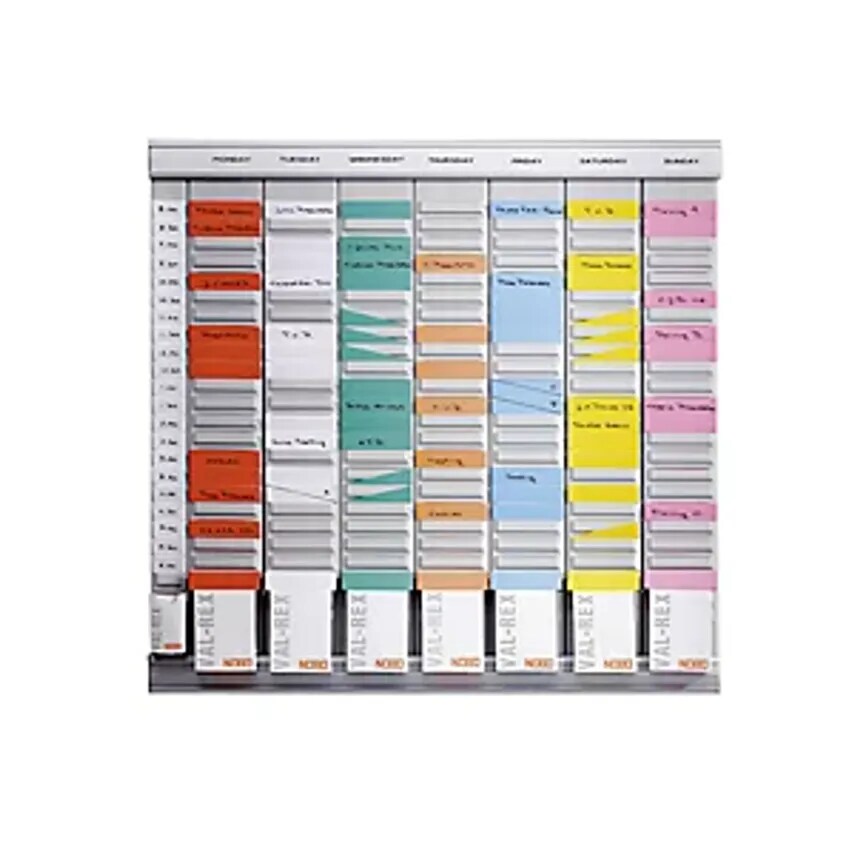 Leitz T Card Planner, Weekly Planner, 7 Modules With 24 Slots Each, With 800 T C