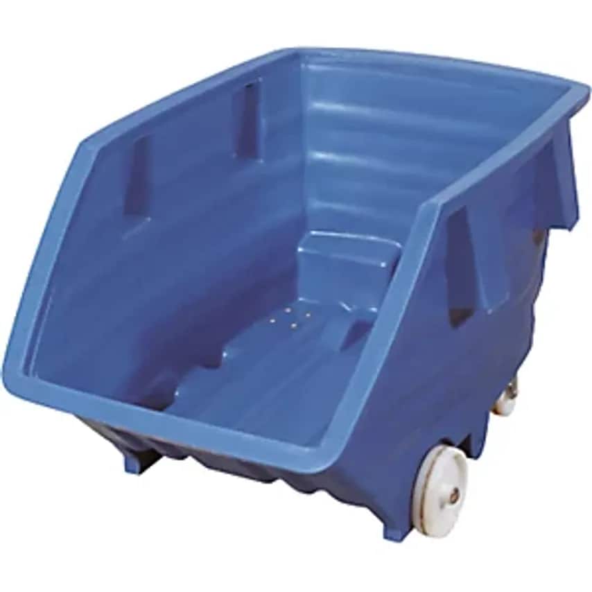 DENIOS Tilting Skip Polyethylene, With Castors, Capacity 0.5 m, Blue