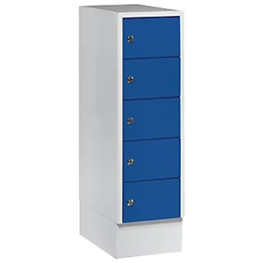 WOLF Small Locker Cupboard, 5 Compartments, HxW 990 X 300mm, Door Colour Gentian