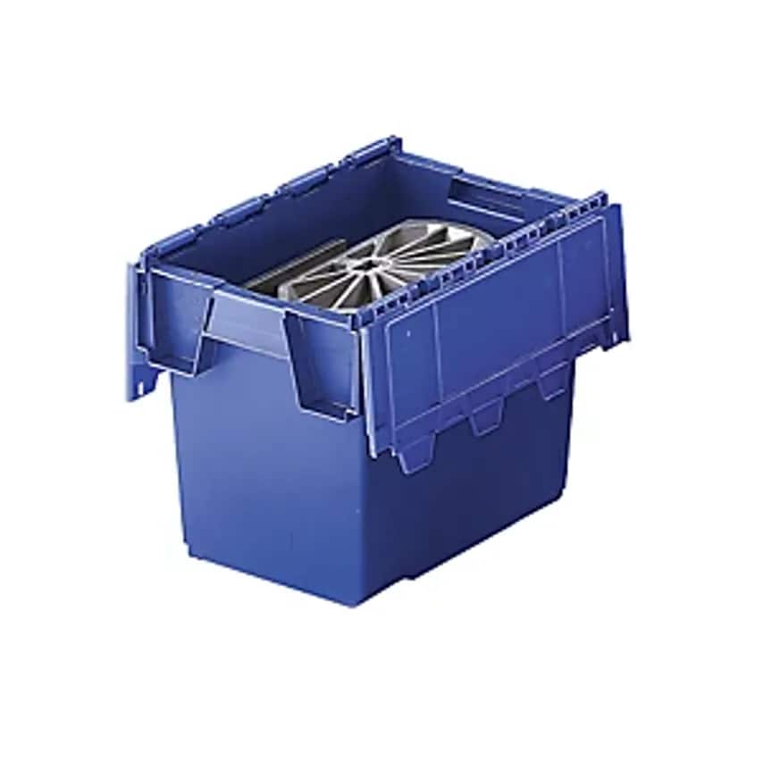 SCHLLER ALLIBERT Reusable Stacking Containers With Folding Lids, Capacity 25 Lit