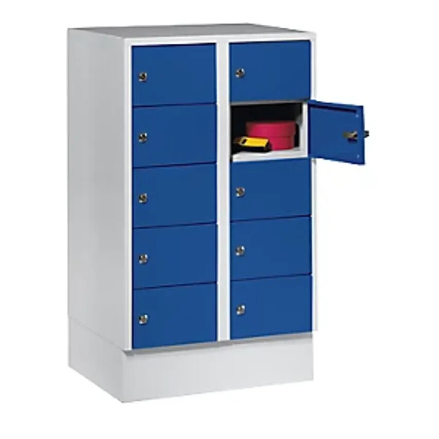 WOLF Small Locker Cupboard, 10 Compartments, HxW 990 X 600mm, Door Colour Gentia