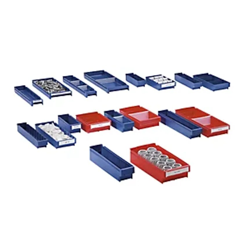 SCHLLER ALLIBERT Shelf Bin Polypropylene, Blue, LxWxH 400 X 230 X 100mm, Pack Of