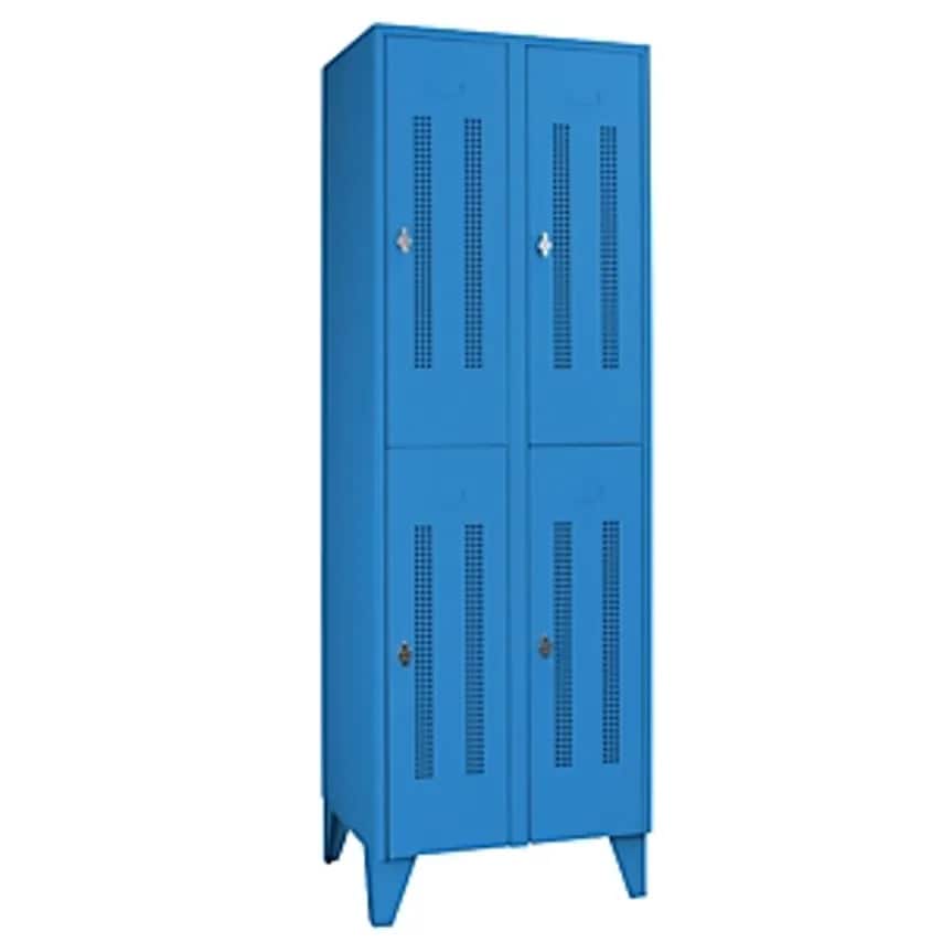 WOLF Steel Locker With Stud Feet - Half-Height Compartments - Perforated Metal D