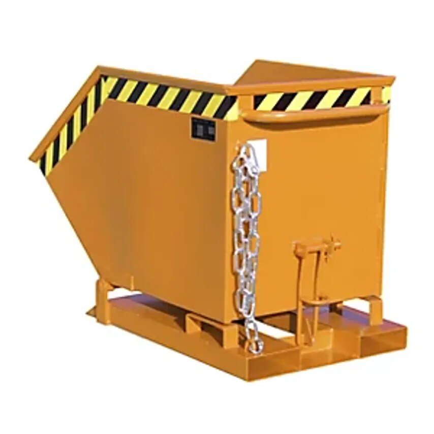 EUROKRAFTpro Tilting Skip With Tilting Mechanism, Box-Shaped, Capacity 0.25 m, O