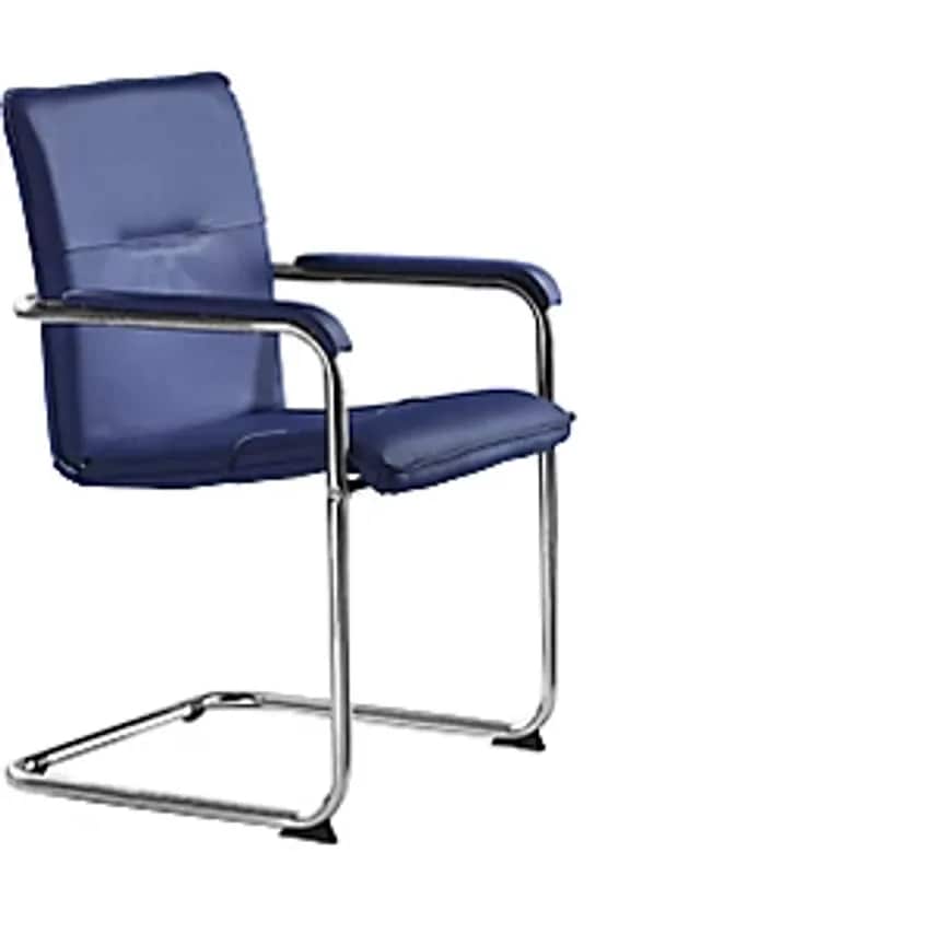 NOWY STYL GMBH Cantilever Chair With Genuine Leather Covering - Chrome Plated Fr