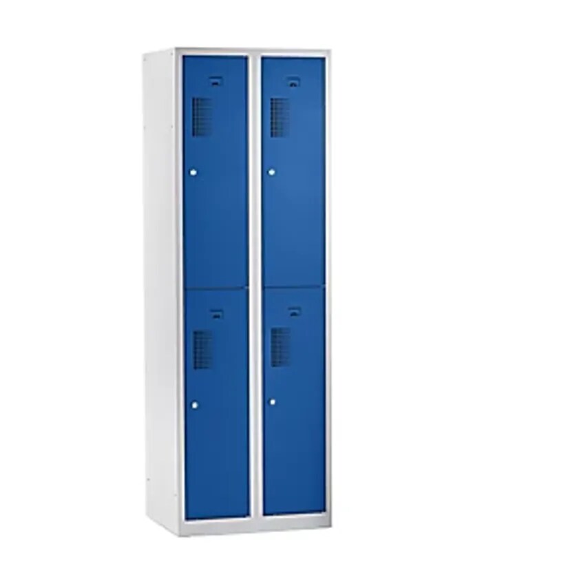 EUROKRAFTpro Cloakroom Locker - Half-Height Compartments - Width 600mm, 4 Compar
