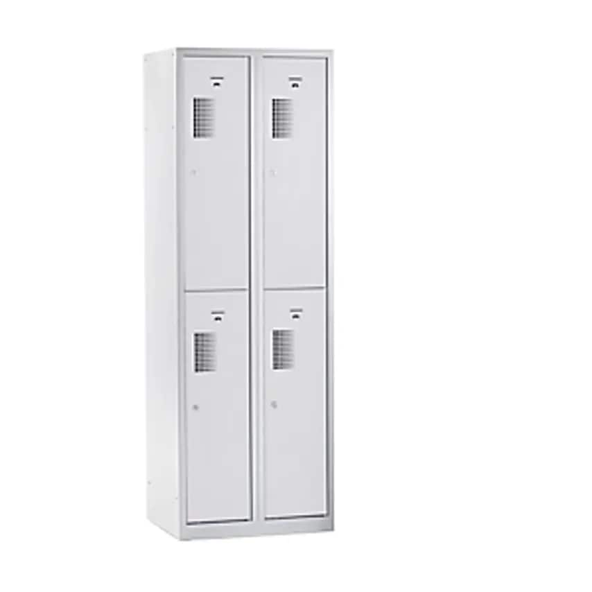EUROKRAFTpro Cloakroom Locker, Half-Height Compartments, Width 600mm, 4 Compartm