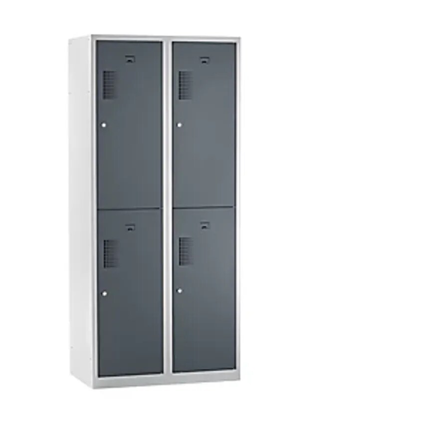 EUROKRAFTpro Cloakroom Locker, Half-Height Compartments, Width 800mm, 4 Compartm