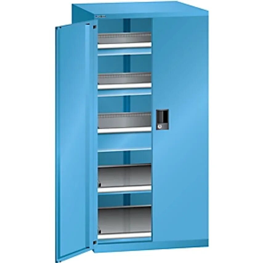 Lista Drawer Cupboard With Hinged Doors - Height 1450mm - 2 Shelves, 3 Drawers,