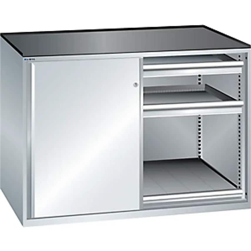 Lista Sliding Door Cupboard - Max. Load Of Pull-Out Shelf 75 Kg - 4 Drawers, Lig