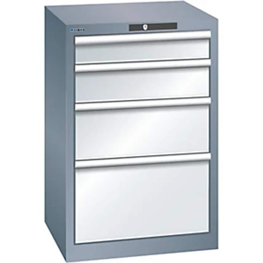 Lista Drawer Cupboard, 4 Drawers, WxDxH 564 X 572 X 850mm, Grey Metallic/Light G
