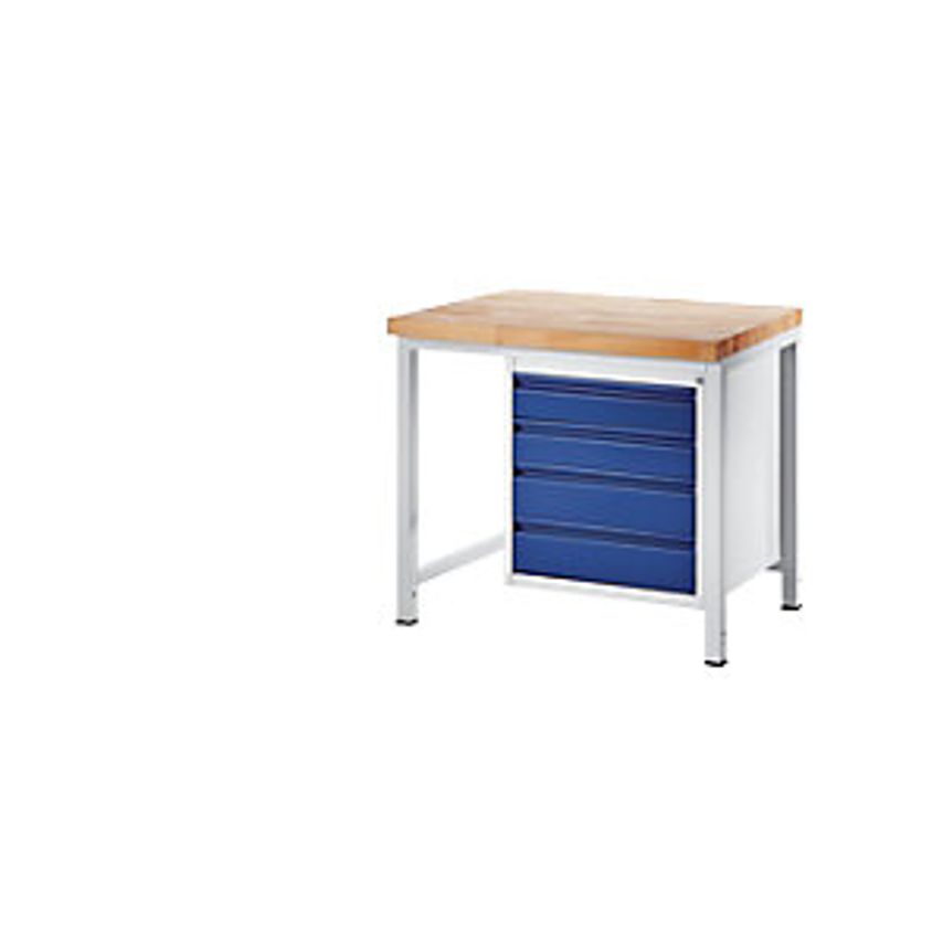 RAU Workbench, Frame Construction, 4 L Size Drawers, Depth 700mm, Width 1000mm