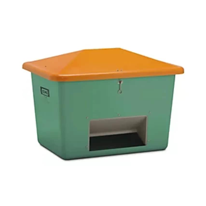 Cemo Grit Container GRP, Capacity 700 L, With Dispenser Opening, Green Container