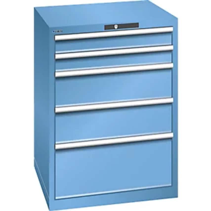 Lista Drawer Cupboard, 5 Drawers, WxDxH 717 X 725 X 1000mm, Light Blue