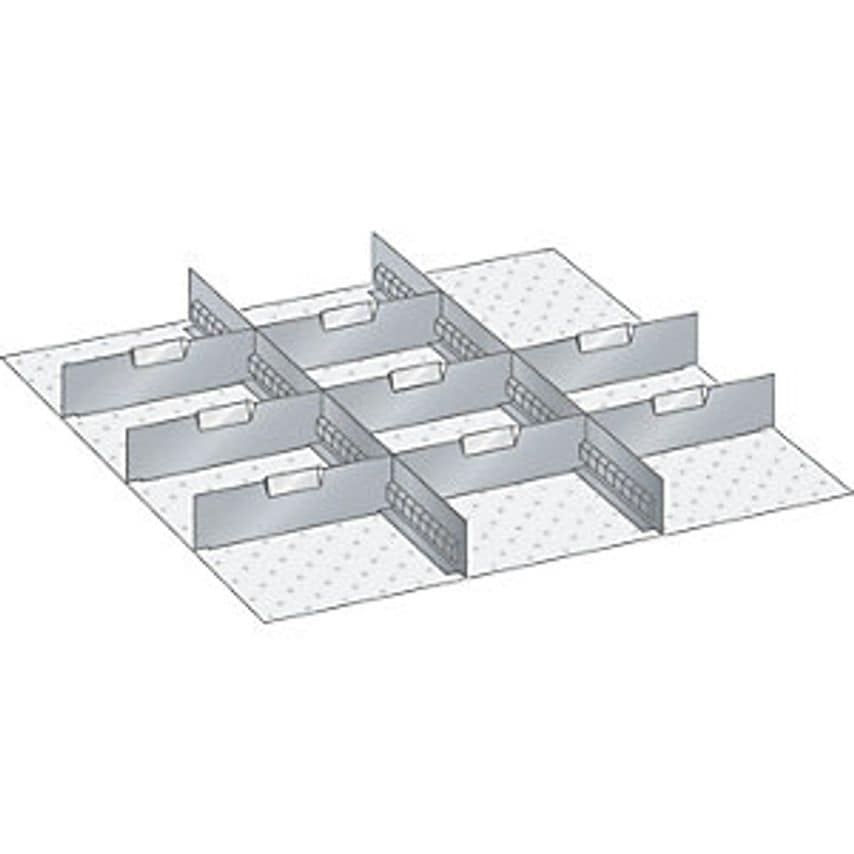 Lista Drawer Division Material Set, 2 Slotted Panels And 8 Dividers, 10-piece, F
