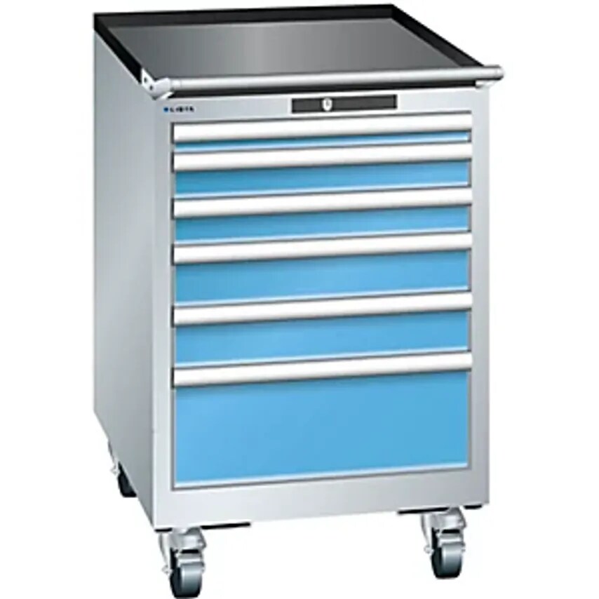 Lista Drawer Cupboard, Width 564mm, Mobile, 6 Drawers, HxD 890 X 572mm, Light Gr