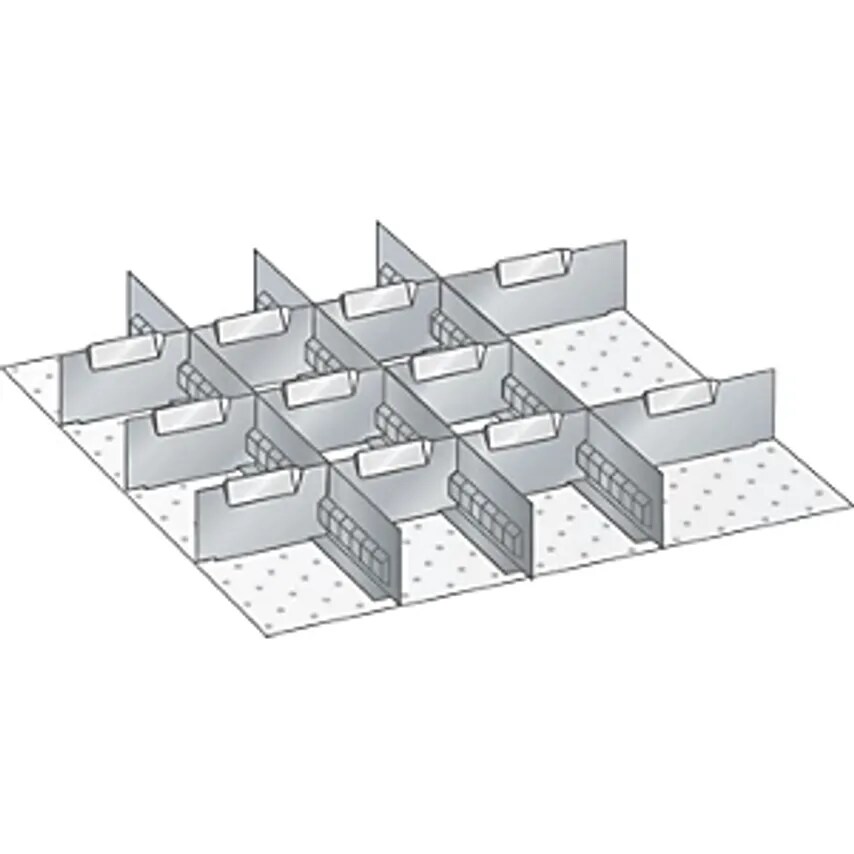 Lista Drawer Divider Set, 3 Slotted Dividers, 11 Partitions, For Front Height 50