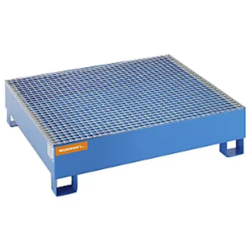 EUROKRAFTpro Steel Sump Tray For 200 L Drums - LxWxH 1200 X 1200 X 285mm - Witho