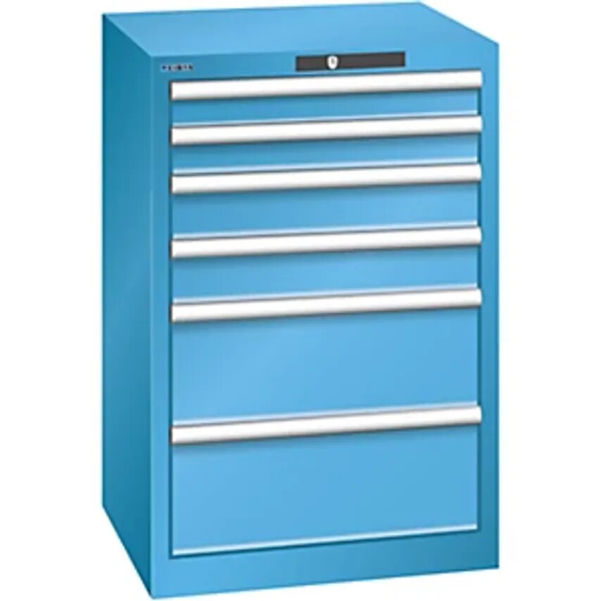 Lista Drawer Cupboard, 6 Drawers, WxDxH 564 X 572 X 850mm, Light Blue