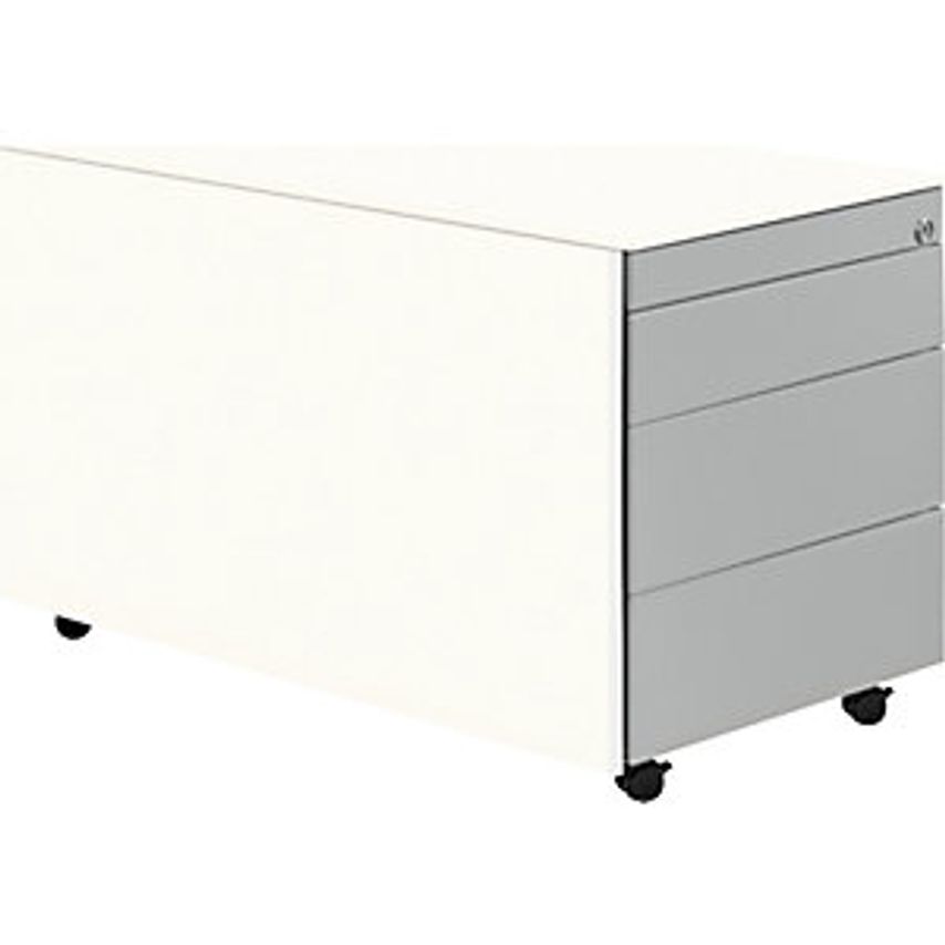 MAUSER Drawer Pedestal With Castors - HxD 520 X 800mm - Steel Top, 3 Drawers, Pu