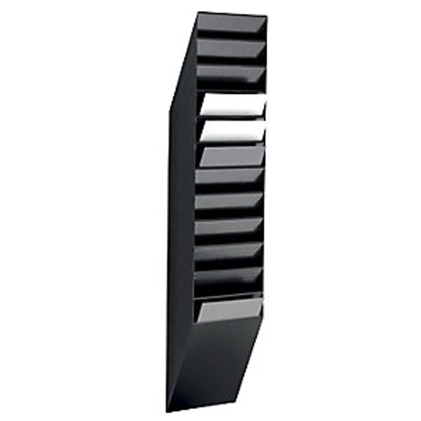 Durable Wall Mounted Brochure Racks, Portrait Format, 12 X A4, Pack Of 2, Black