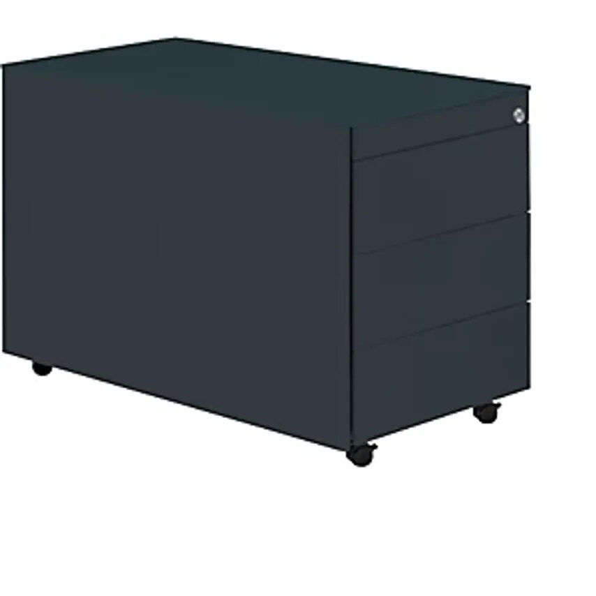 MAUSER Drawer Pedestal With Castors - HxD 570 X 800mm - Steel Top, 3 Drawers, Ch
