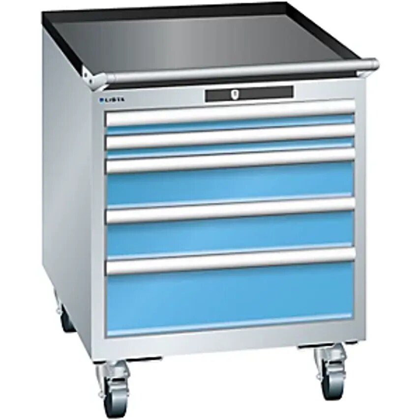 Lista Drawer Cupboard, Width 564mm, Mobile, 5 Drawers, HxD 723 X 725mm, Light Gr