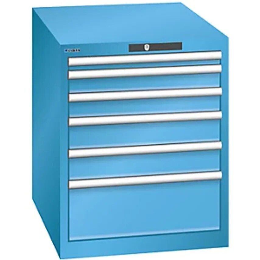 Lista Drawer Cupboard, 6 Drawers, WxDxH 564 X 724 X 700mm, Light Blue