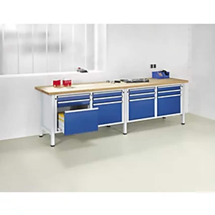 ANTON KESSEL GMBH Workbench Width 2800mm - Frame Construction - 12 Drawers, 8 X