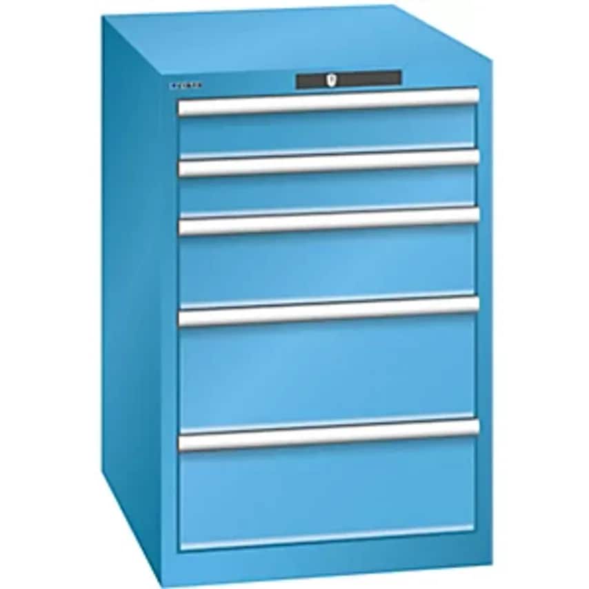 Lista Drawer Cupboard, 5 Drawers, WxDxH 564 X 724 X 850mm, Light Blue