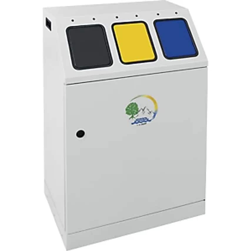 STUMPF Recyclable Waste Collector, Steel, Capacity 3 X 30 L, TRIPLEX, 3 Inner Co