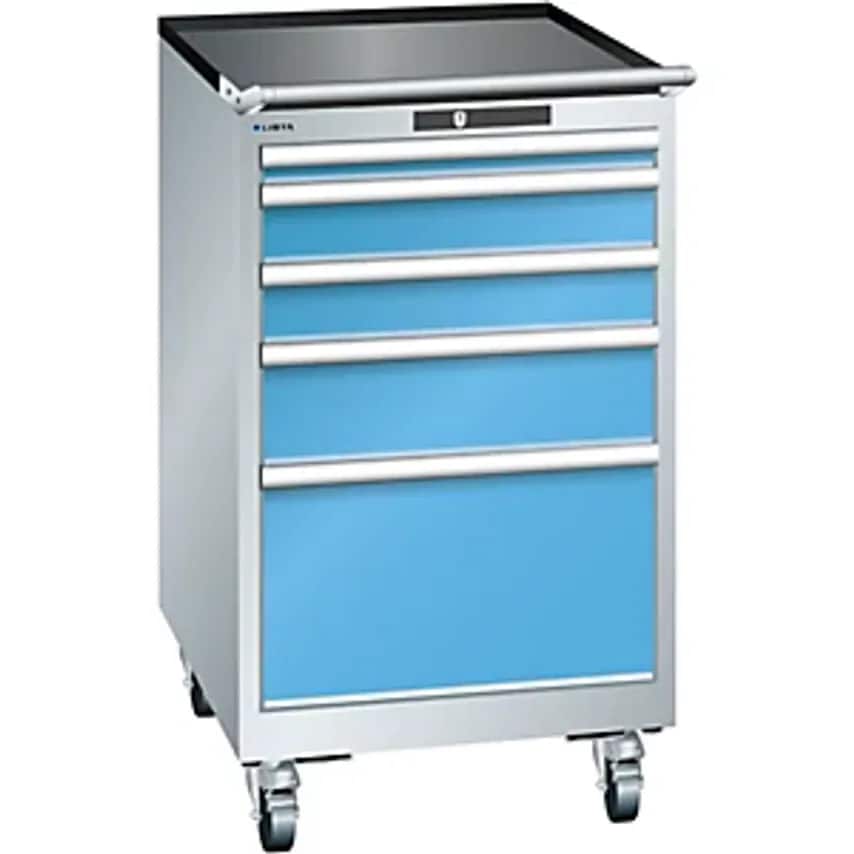Lista Drawer Cupboard, Width 564mm, Mobile, 5 Drawers, HxD 990 X 725mm, Light Gr