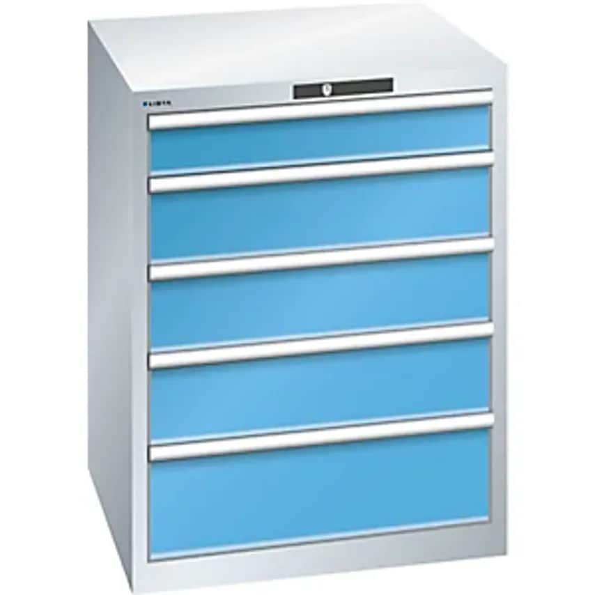 Lista Drawer Cupboard - 5 Drawers - Light Grey/Light Blue, Max. Drawer Load 75 K