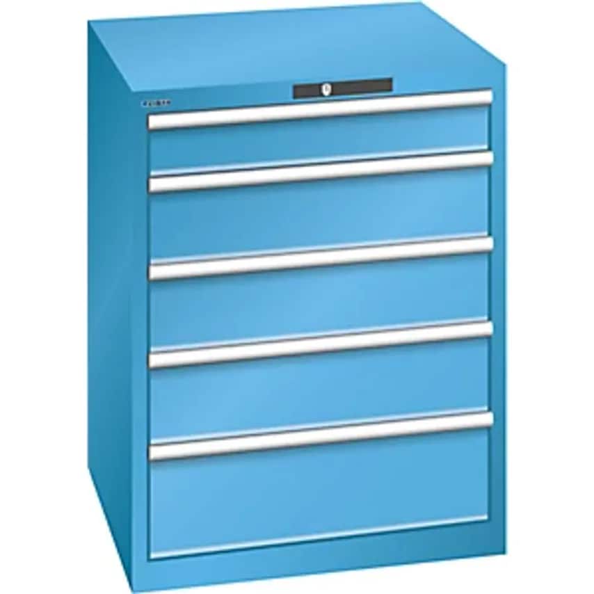 Lista Drawer Cupboard, 5 Drawers, WxDxH 717 X 725 X 850mm, Light Blue, Max. Draw