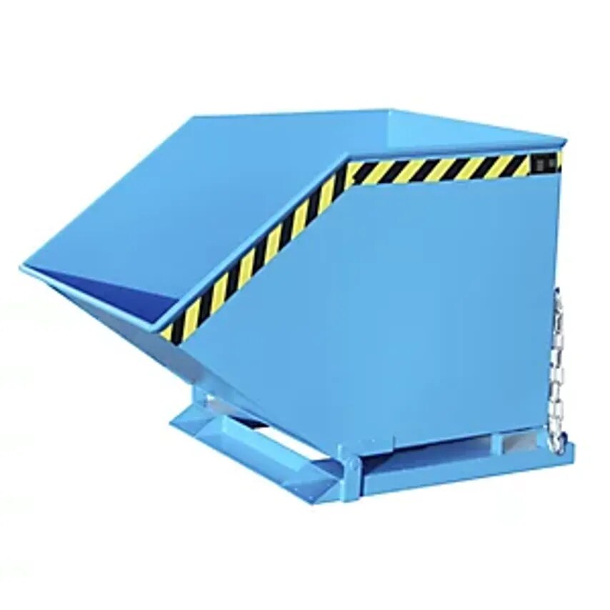 EUROKRAFTpro Tilting Skip With Tilting Mechanism, Box-Shaped, Capacity 0.8 m, Bl