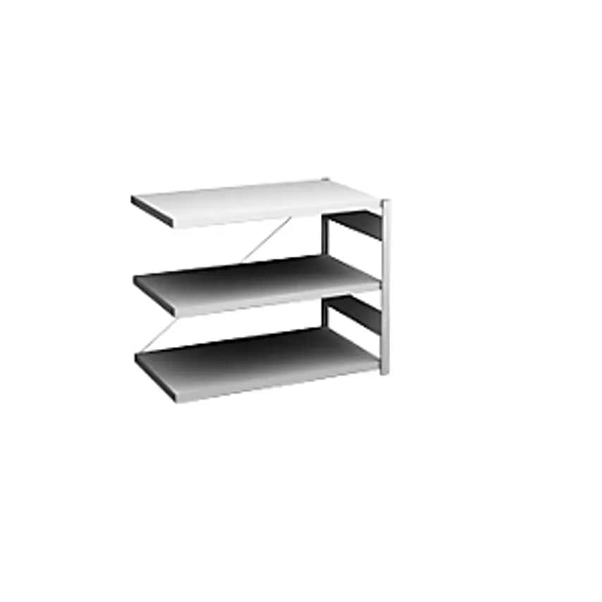 HOFE Sideboard Shelving Unit - Light Grey - Height 825mm, 3 Shelves, Extension,