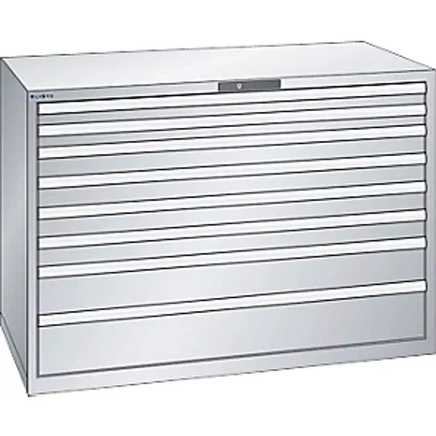 Lista Drawer Cupboard, Sheet Steel, HxW 1000 X 1431mm, 8 Drawers, Max. Load 200