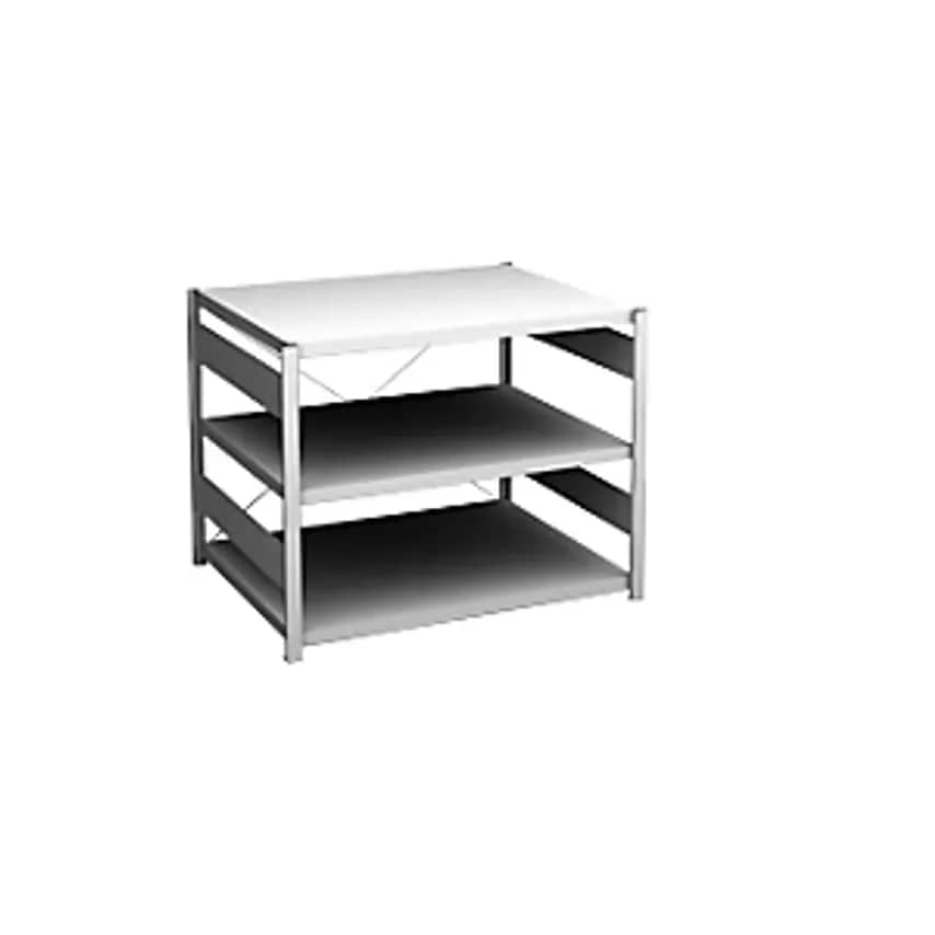 HOFE Sideboard Shelving Unit - Light Grey - Height 825mm, 3 Shelves, Standard, S