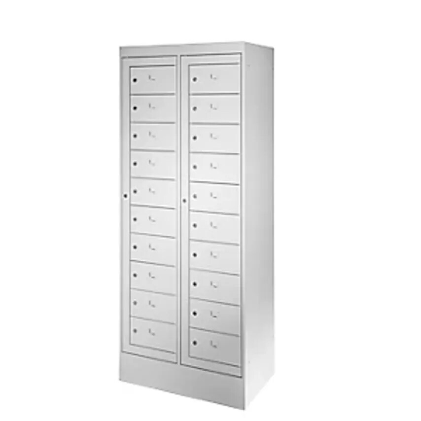 CEHA Laptop Cupboard, 20 Compartments, HxW 1900 X 782mm, Light Grey