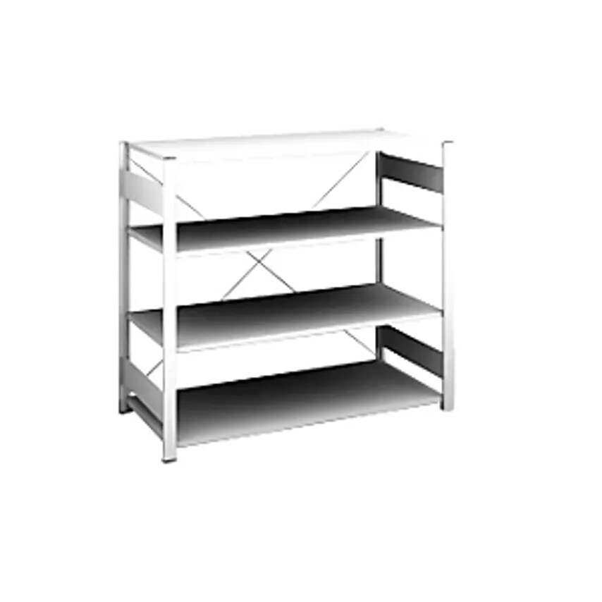 HOFE Sideboard Shelving Unit - Light Grey - Height 1200mm, 4 Shelves, Standard,