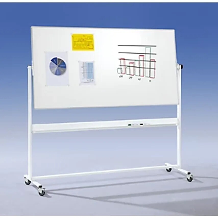 EUROKRAFTpro Mobile Rotating Board, Double Sided, Sheet Steel, Painted, WxH 1800
