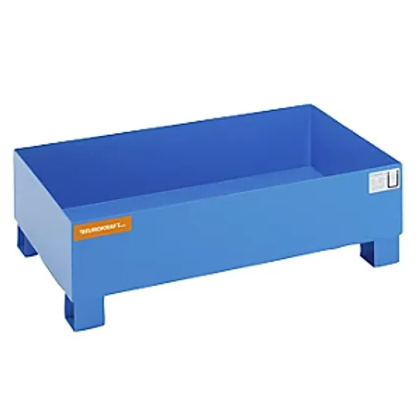 EUROKRAFTpro Steel Sump Tray For 200 L Drums - LxWxH 1200 X 800 X 360mm - With C