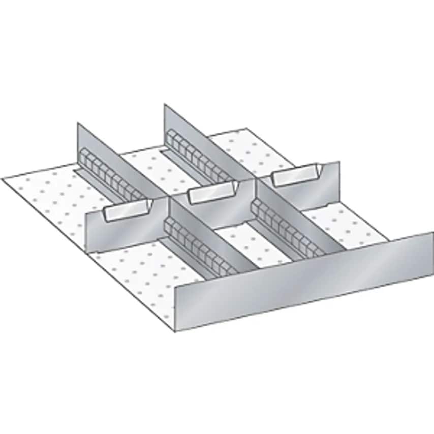 Lista Drawer Divider Set, Width 500mm, 3 Slotted Dividers, 3 Partitions