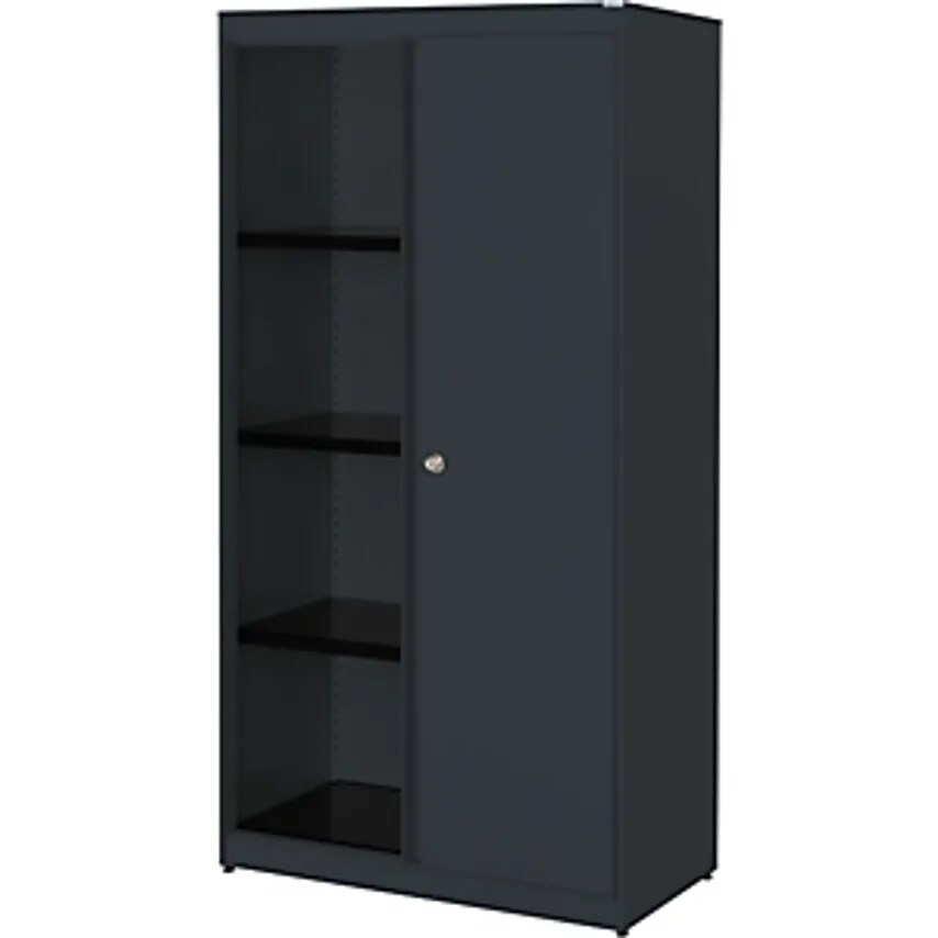 MAUSER Sliding Door Cupboard - HxWxD 1516 X 800 X 432mm - Charcoal/Charcoal/Char
