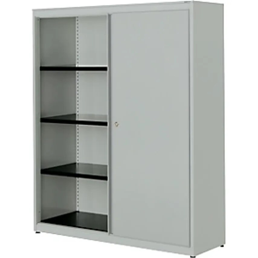 MAUSER Sliding Door Cupboard - HxWxD 1516 X 1200 X 432mm - Light Grey/Light Grey